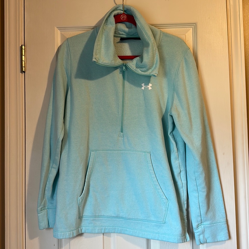 Light blue/green under armour 3/4 zip up sweatshirt